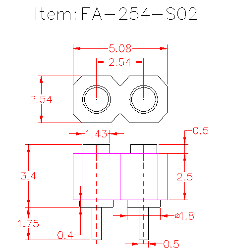 2pin female pogo pin connector