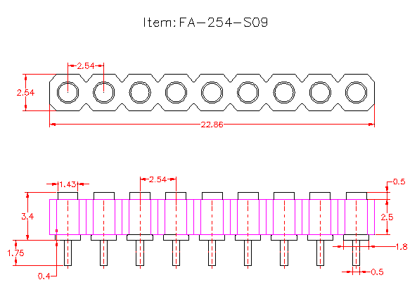 9pin female pogo pin connector