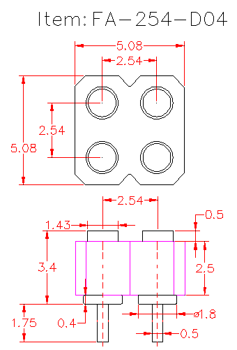 4pin female double row pogo pin connector