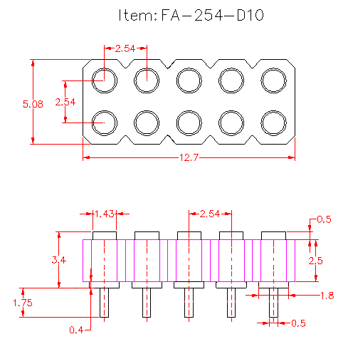 female double row connector