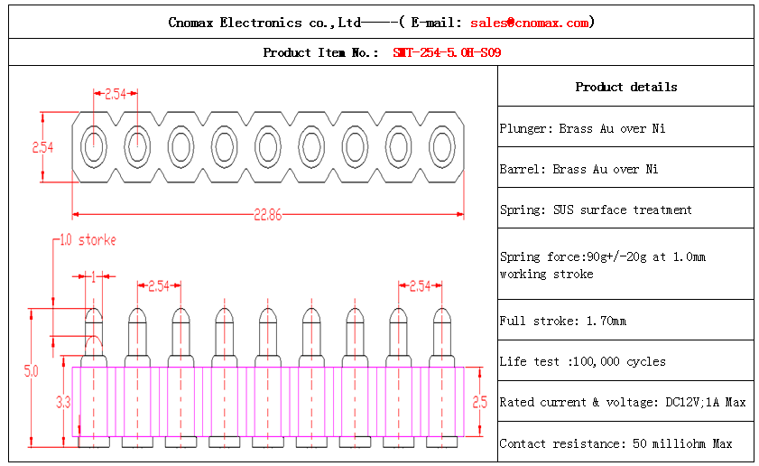 male female pogo pin connector