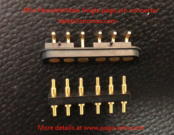 6pin single Female&male pogo pin connector