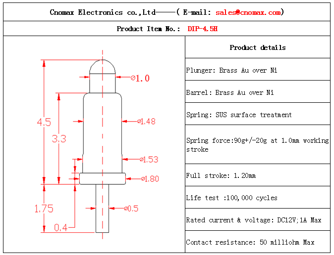 5V 1A pogo pin