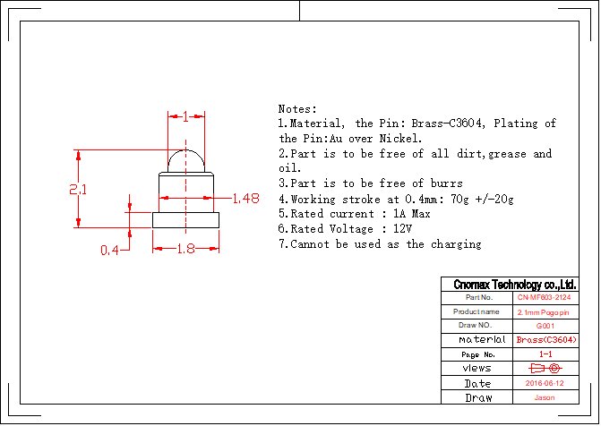 MF-603-2124 Pogo pin