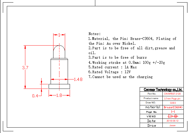 MF-607-2124 Pogo pin